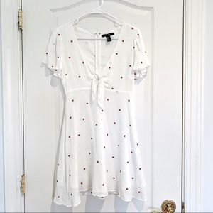 Forever 21 A-line White Heart Dress - NWOT